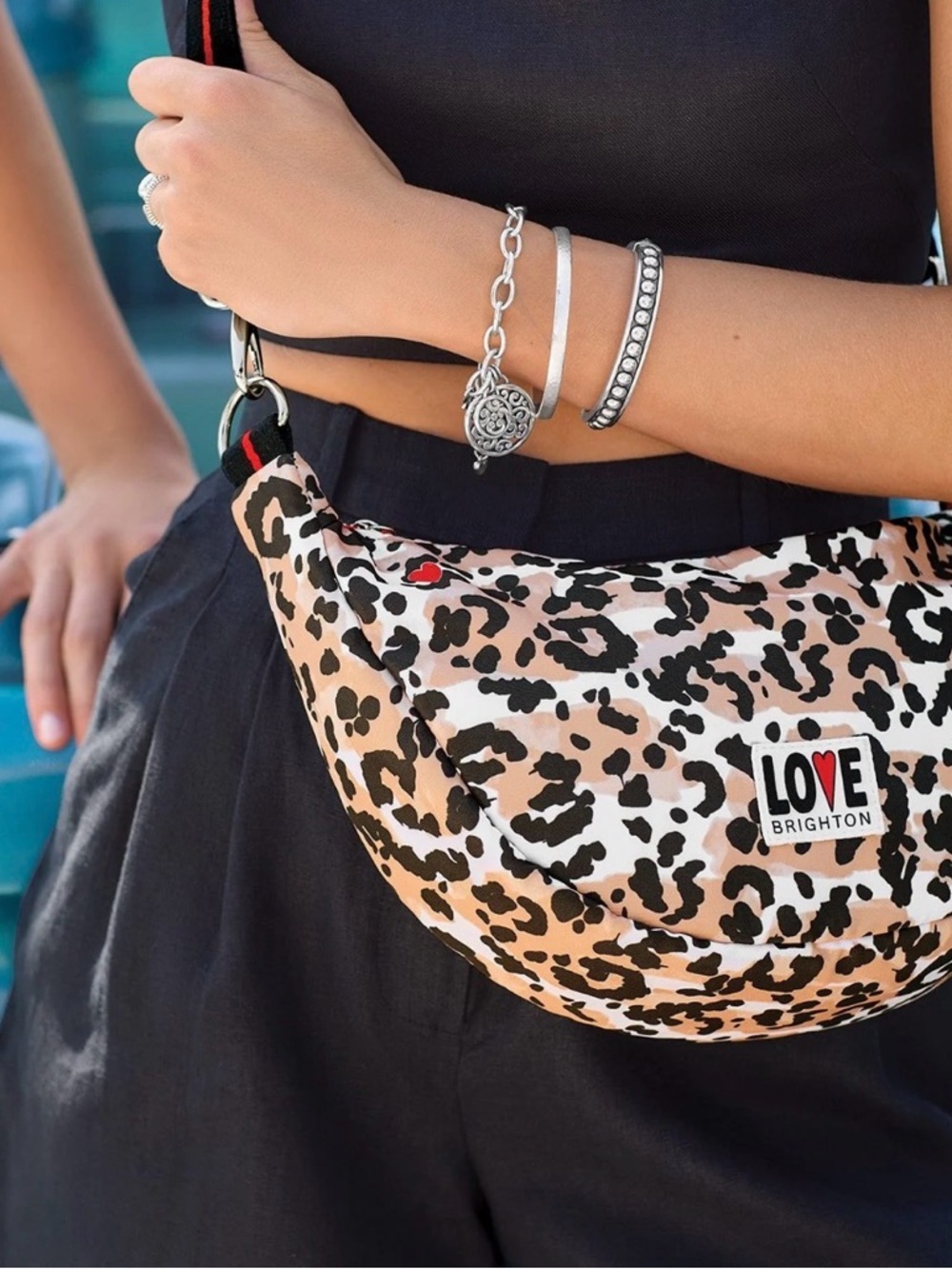 NWT Brighton Spotted Love Swing Bag - leopard print crossbody